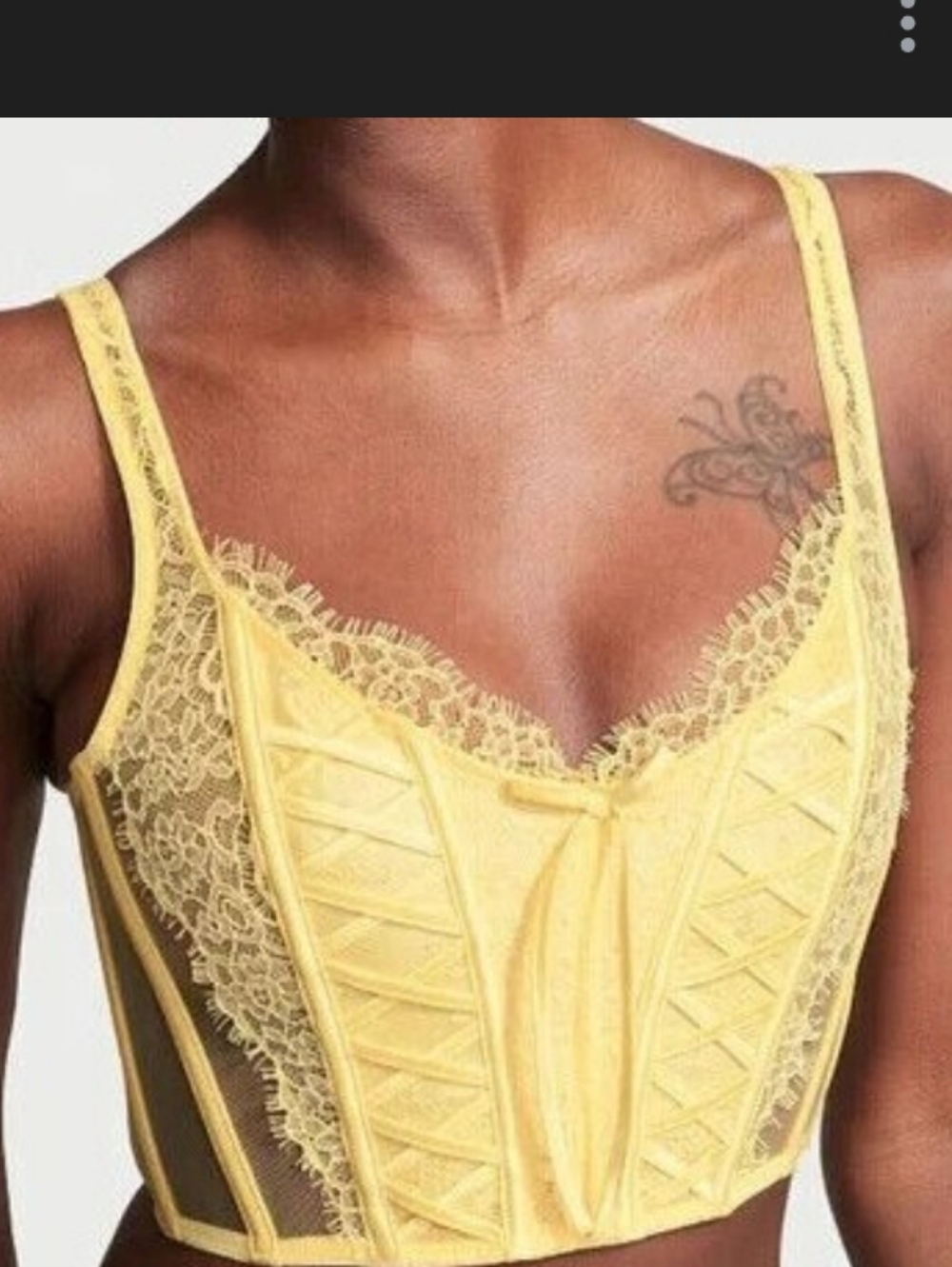 Victoria's Secret Yellow Lace Longline Bustier Bralette